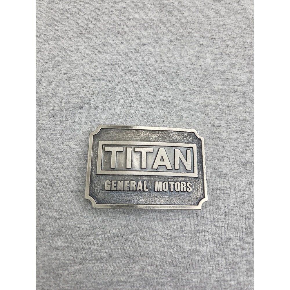Vintage Rare Titan General Motors Auto Solid Pewter Belt Buckle Truck GM